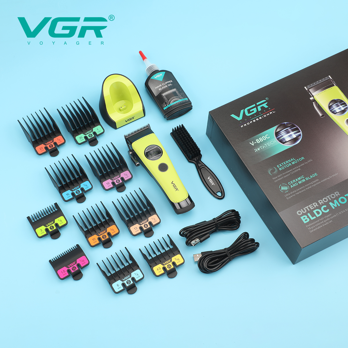 ماشین اصلاح وی جی آرVGR مدل V-880C با تیغه سرامیک