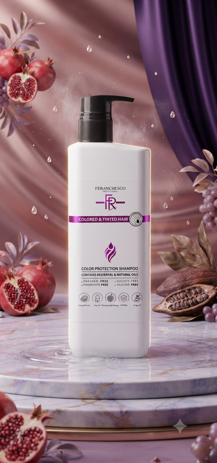 شامپو بدون سولفات مغذی و تثبیت کننده رنگ مناسب موهای رنگ شده فرانچسکو