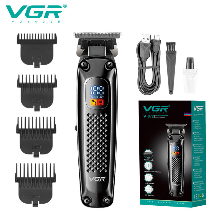 ماشین اصلاح وی جی آر مدل V-972 با تیغه استیل ضد زنگ و برش مستقیم