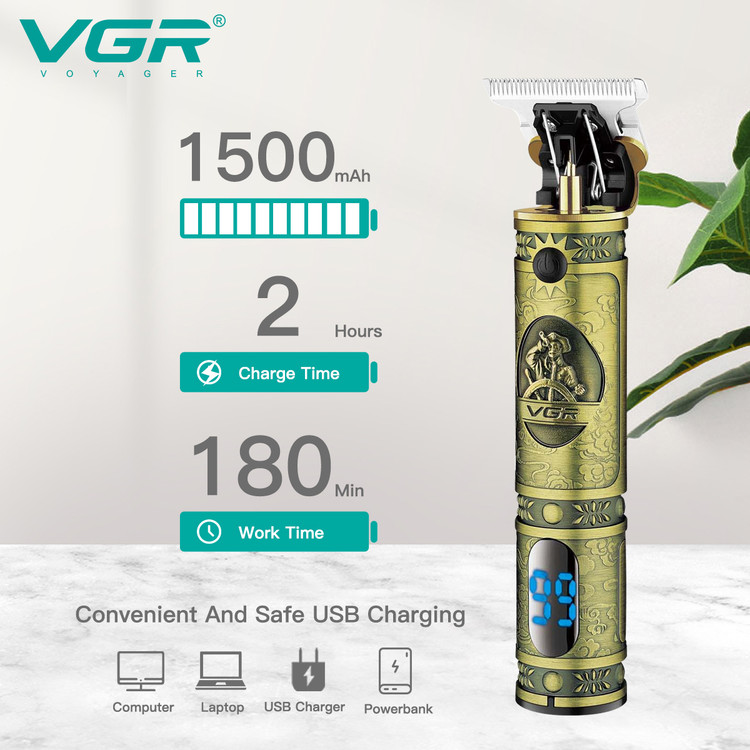 ماشین اصلاح وی جی آر مدل V-228 با تیغه استیل ضد زنگ و برش مستقیم VGR