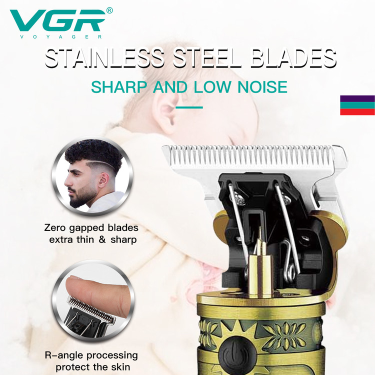 ماشین اصلاح وی جی آر مدل V-228 با تیغه استیل ضد زنگ و برش مستقیم VGR